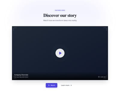Screenshot of Video Hero template