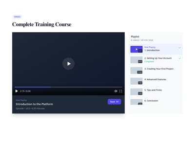 Screenshot of Video Playlist template