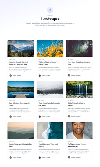 Bold Editorial - blog author page preview