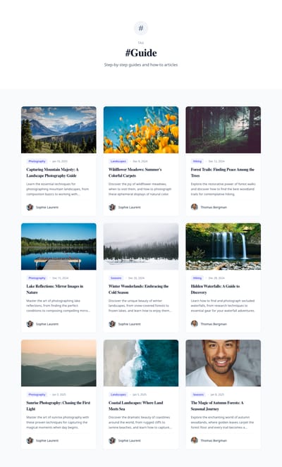 Bold Editorial - blog tag page preview