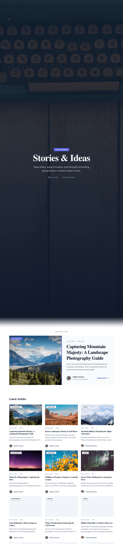 Cards Masonry - blog index page preview