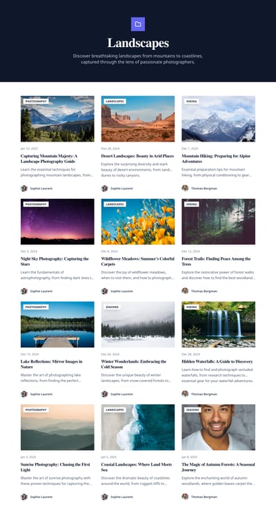 Cards Masonry - blog category page preview