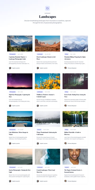 Magazine Layout - blog category page preview