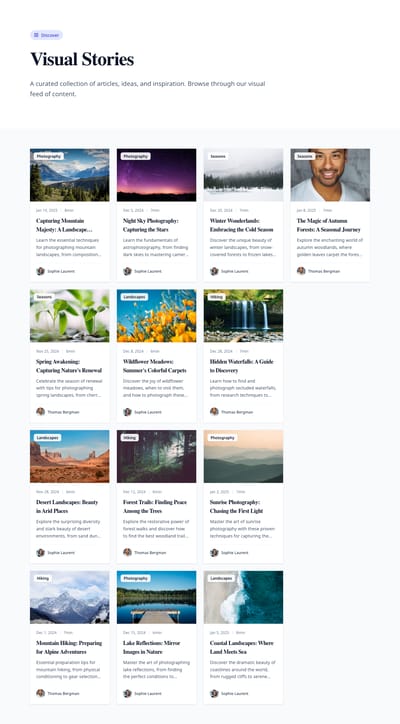 Minimal Elegance - blog index page preview