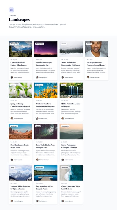Minimal Elegance - blog category page preview