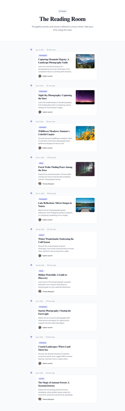News Portal - blog index page preview