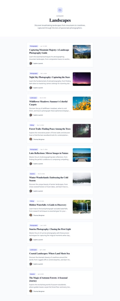 News Portal - blog category page preview