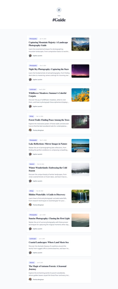 News Portal - blog tag page preview