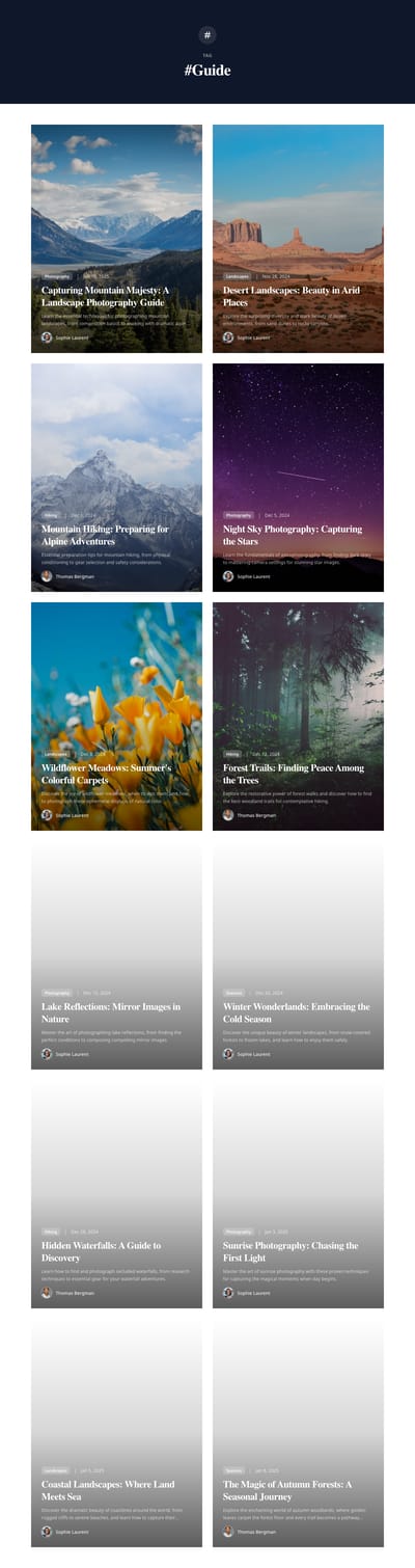 Photo Journal - blog tag page preview