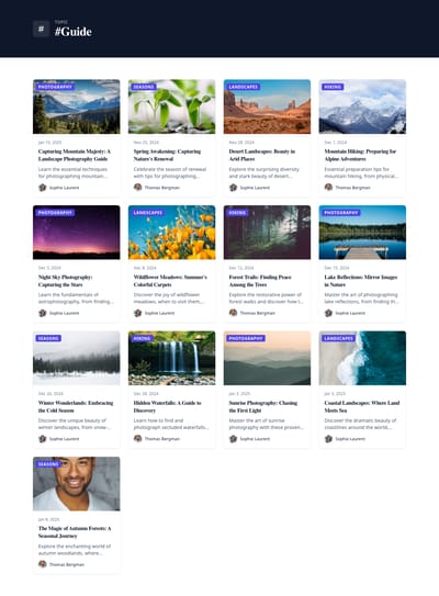 Timeline Feed - blog tag page preview