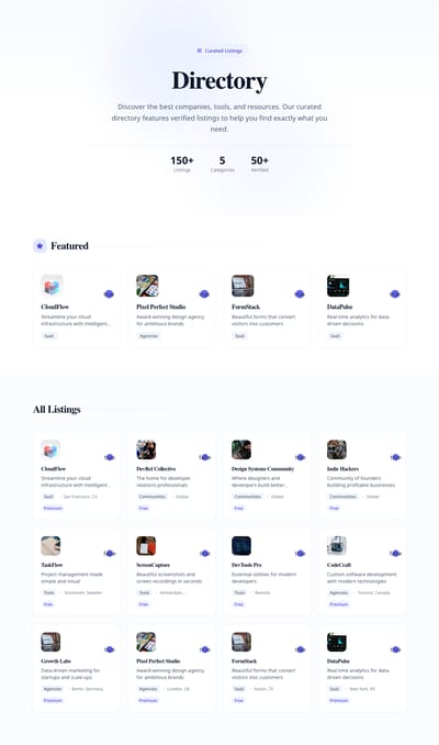 Screenshot of Directory module template