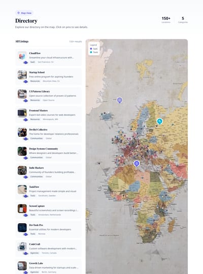 Map Pins - directory index page preview