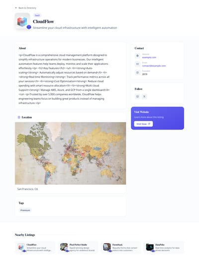 Map Pins - directory entry page preview