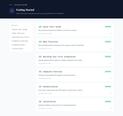 Clean Sidebar - docs category page preview
