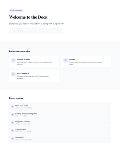 GitBook Style - docs index page preview