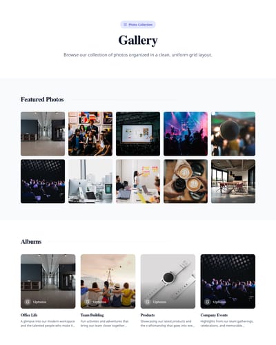 Grid Uniform - gallery index page preview