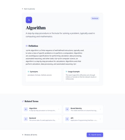 Cards Definition - glossary term page preview