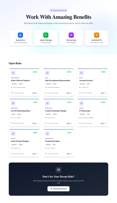 Modern Listing - jobs index page preview