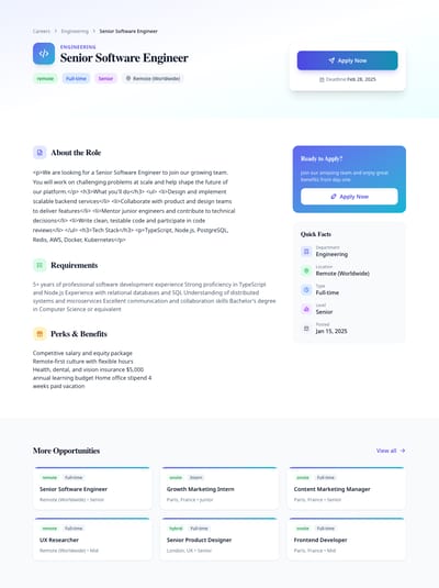 Modern Listing - jobs job page preview