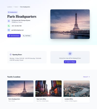 Fullscreen Map - locations location page preview