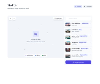 List Regions - locations index page preview