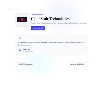 Logos Showcase - partners detail page preview
