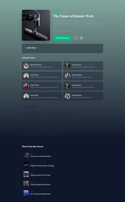 Interview Cards - podcast episode page preview