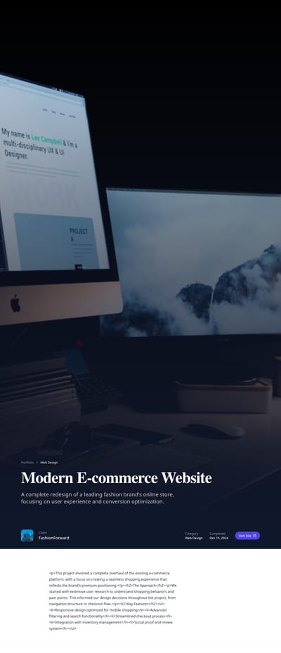 Masonry Grid - portfolio project page preview