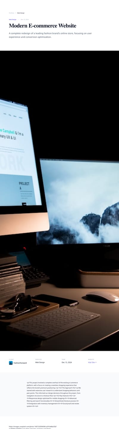 Minimal List - portfolio project page preview