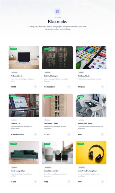 Catalog List - products category page preview