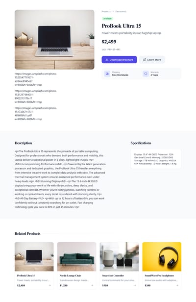 Catalog List - products detail page preview