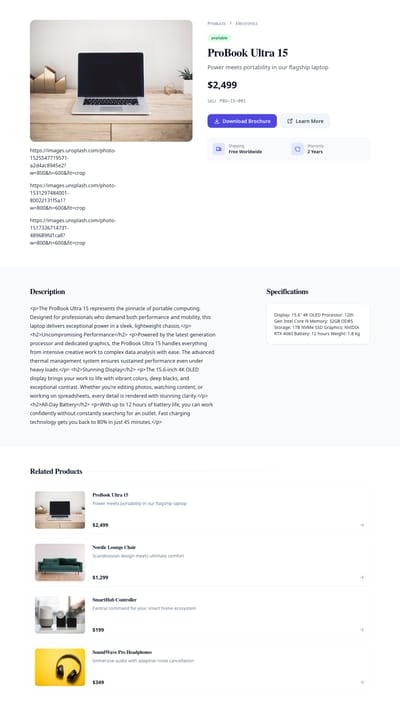 Featured Carousel - products detail page preview