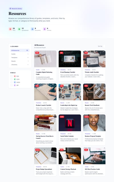 Featured Downloads - resources index page preview