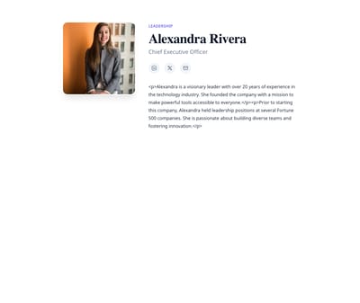 Carousel Profiles - team member page preview