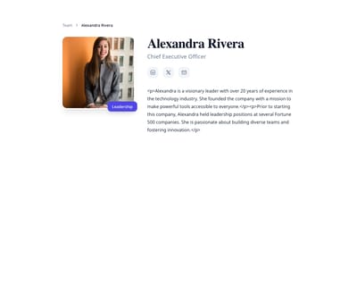 Grid Cards - team member page preview
