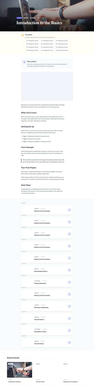Learning Path - tutorial detail page preview
