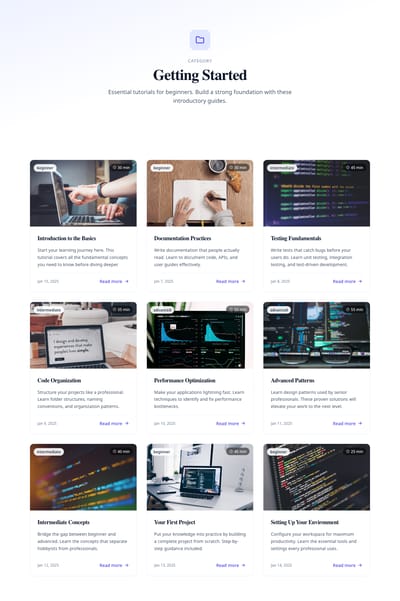 Learning Path - tutorial category page preview