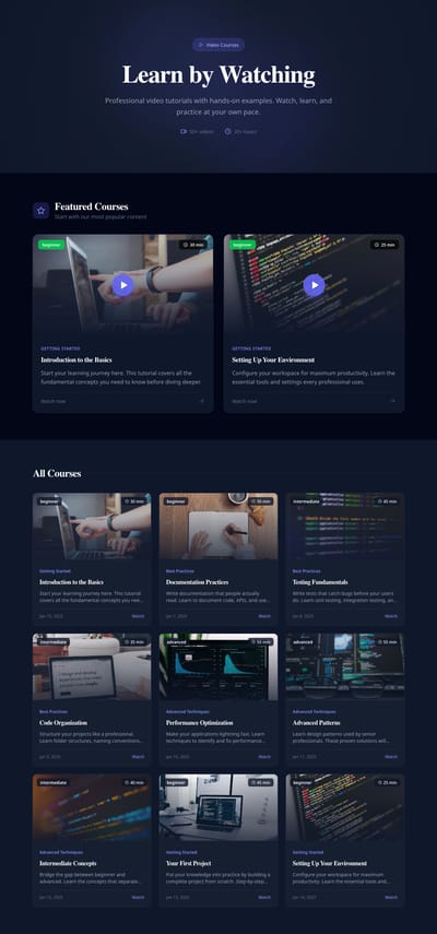 Step by Step - tutorials index page preview