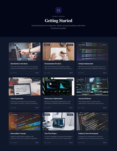 Step by Step - tutorial category page preview
