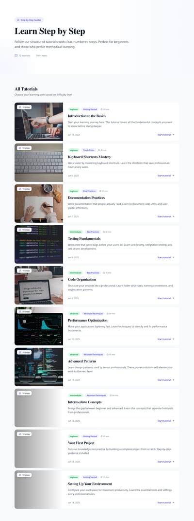 Video Course - tutorials index page preview
