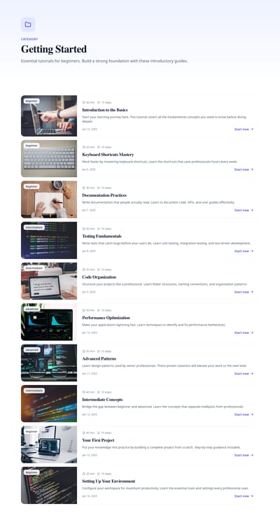 Video Course - tutorial category page preview