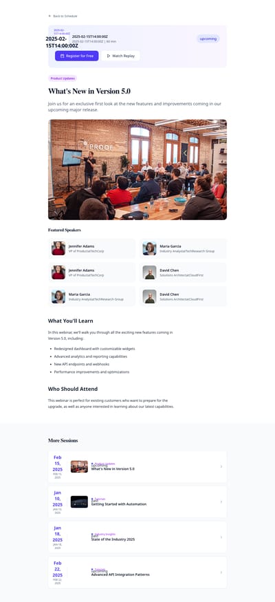 Video Grid - webinars webinar page preview