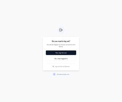 Screenshot of Logout Confirm page template