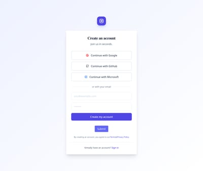 Screenshot of Social Register page template
