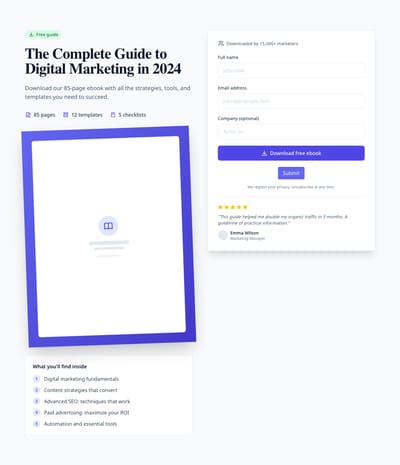 Screenshot of Ebook Download page template