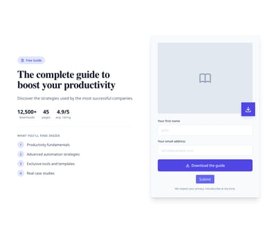 Screenshot of Lead Magnet Download page template
