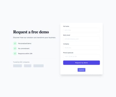 Screenshot of Simple Lead Capture page template