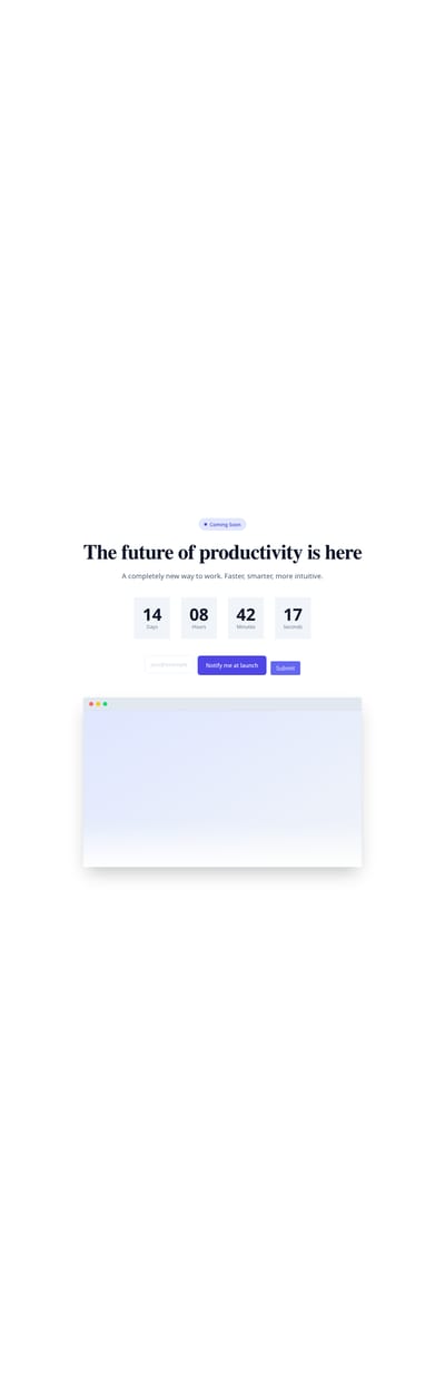 Screenshot of Product Launch page template