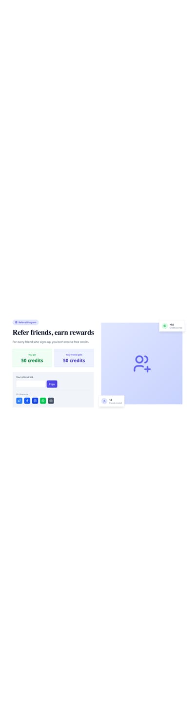 Screenshot of Referral Program page template
