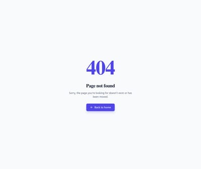 Screenshot of 404 Simple page template